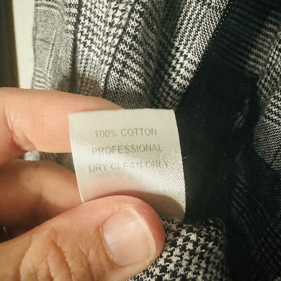 PETERSYN Womens Grey Plaid Collared Long Sleeve Ruffle Mini Dress Size XL - Picture 14 of 14